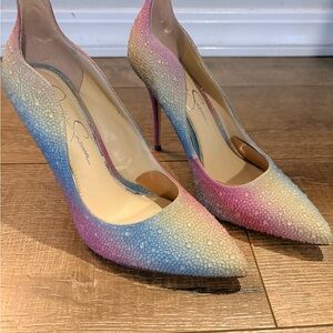 Jessica Simpson Pink and Blue Gradient Heels